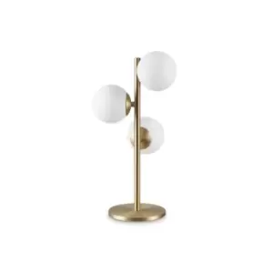Image of PERLAGE 3 Light Globe Table Lamp Brass, Non-Dim