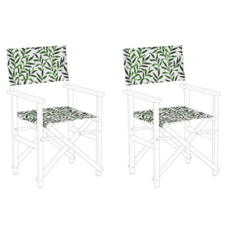 Image of Beliani Set Of 2 Garden Chair Replacement Fabrics Cine White