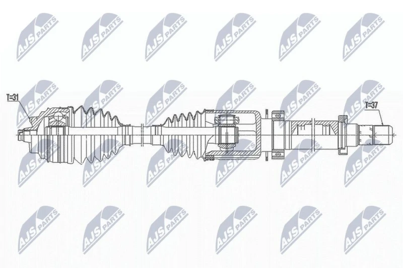 Image of NTY NPW-BM-172 Drive shaft 6-Speed Manual Transmission, Front Axle Right Drive Shaft (13)