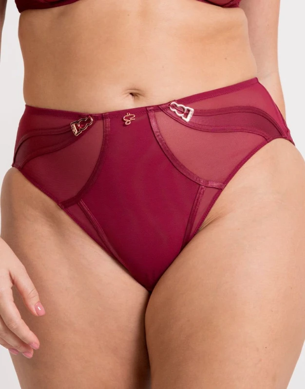 Image of Scantilly Womens Suspense High Waist Brief in Purple Size: Small Purple Female S