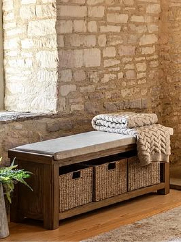 Image of SO'HOME Toledo Oak Hallway Bench Natural Oak ONE SIZE
