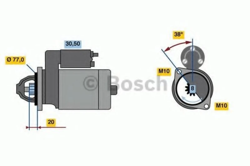Image of Starter motor Bosch 0 986 022 780