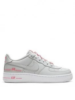 Image of Nike Air Force 1 Lv8 3 Junior Trainers - Grey/Pink