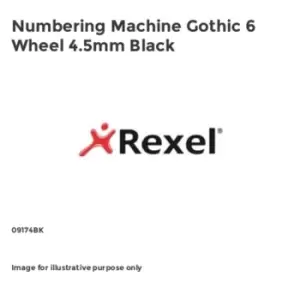 Image of Rexel Numbering Machine Gothic 6 Wheel 4.5mm Black