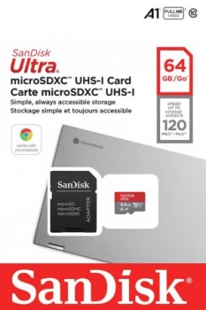 Image of SanDisk Ultra 120MBs Micro SD - 64GB