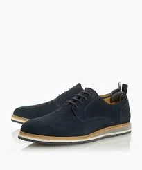 Image of Dune 'Bucatini' Wedge Sole Lace Up Shoes - 7 - navy