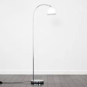 Image of Curva Floor Lamp in Chrome with White Shade