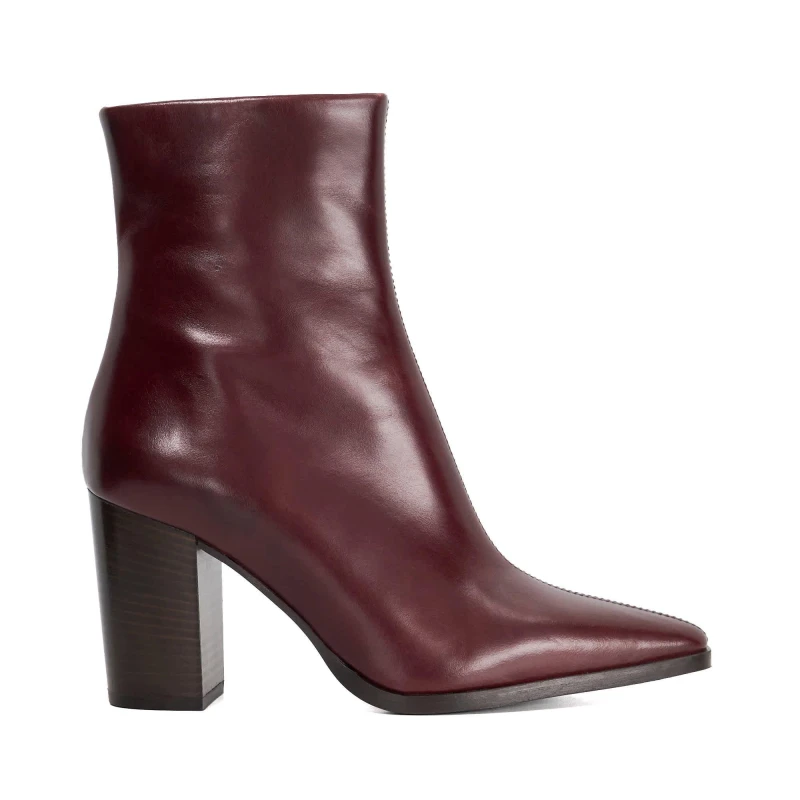 Image of Dune London Womens 'Patently' Leather Ankle Boots in Burgundy Size: 3 Burgundy Female 3