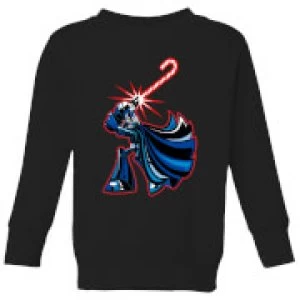 Image of Star Wars Candy Cane Darth Vader Kids Christmas Sweatshirt - Black - 11-12 Years