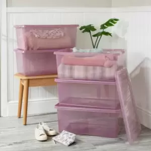 Image of Wham Set 5 Crystal 45 Litre Box & Lid - Pink