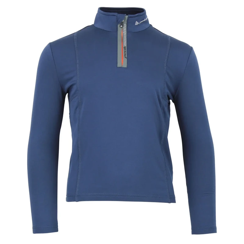Image of Kids' base layer T-Shirt with zip Peak Mountain Ecanevi Bleu Male 6 ans