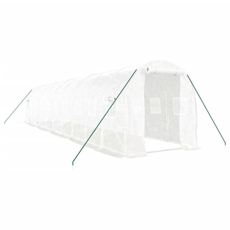 Image of vidaXL Greenhouse with Steel Frame White 20 m 10x2x2 m, White 3188031