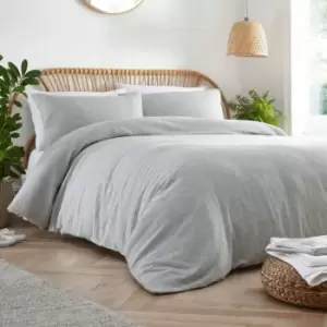 Image of Appletree Loft - Naples Squares 100% Cotton Duvet Cover Set, Grey, Double
