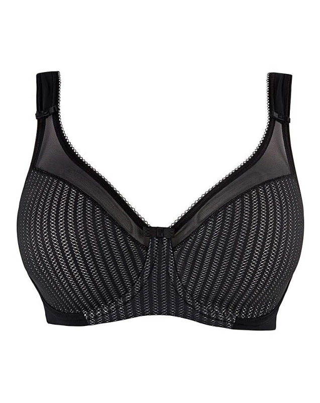 Image of Berlei Berlei Beauty Stripe Minimiser Blk/Gry Black/Grey - Berlei - Size: 36C Black/Grey Female 36C YC39301