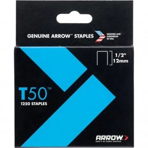 image of Arrow T50 Staples 12mm Pack of 1250