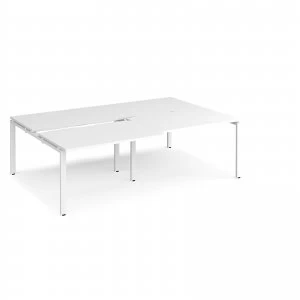 image of Adapt II Sliding top Double Back to Back Desk s 2400mm x 1600mm - White