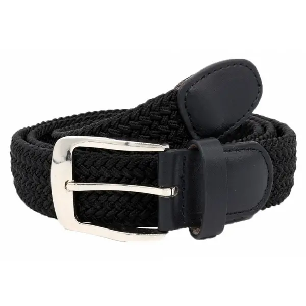 Image of D555 by Duke Duke Stretch Braided Belt Colour: BLACK, Size: 3XL 46&quo