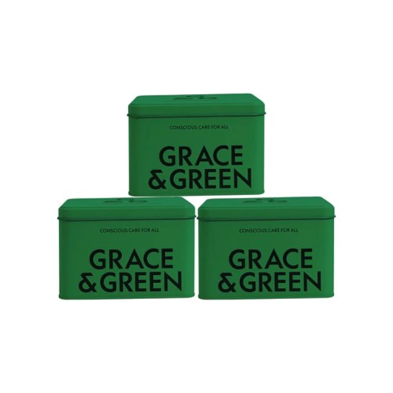 Image of Grace and Green Grace and Green Display Tin Forest Green (Pack of 3) GGTINFORESTCASE GGTINFORESTCASE