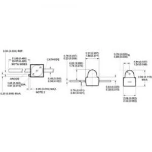 LED wired Yellow Convex 1.9mm 9 mcd 90