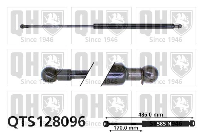 Image of QUINTON HAZELL Tailgate strut QUINTON HAZELL QTS128096