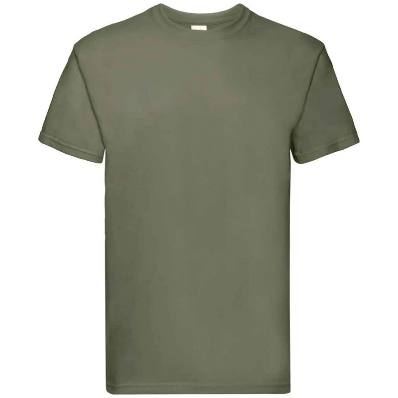 Image of Fruit Of The Loom Fruit of the Loom Men Super Premium Heather T-Shirt in Olive Size: 3X-Large Olive XXXL Male 5063527397577