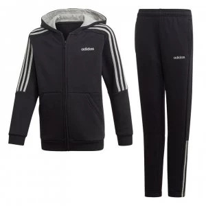 image of adidas Boys Essentials 3-Stripes Zip Tracksuit - Black/Grey