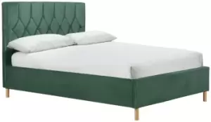 Image of Birlea Loxley Small Double Ottoman Fabric Bed Frame - Green