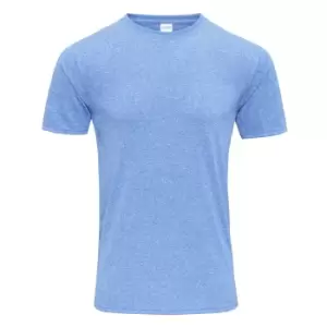 image of Gildan Mens Core Short Sleeve Moisture Wicking T-Shirt (2XL) (Heather Sport Royal)