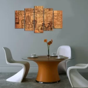 Image of 5ABSMDF-95 Multicolor Decorative MDF Painting (5 Pieces)