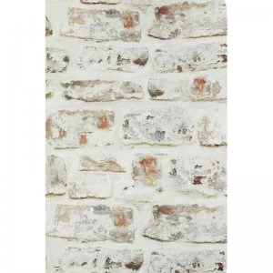 Image of Whitewashed Brick Wallpaper