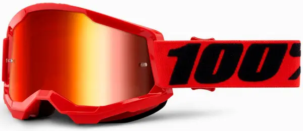 Image of 100% Strata 2 Chrome Motocross Goggles, white-orange
