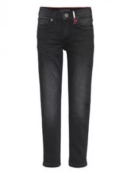 Image of Tommy Hilfiger Boys Spencer Slim Brushed Jean - Black, Size Age: 8 Years