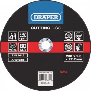 Image of Draper Flat Metal Cutting Disc 115mm 2mm 22mm