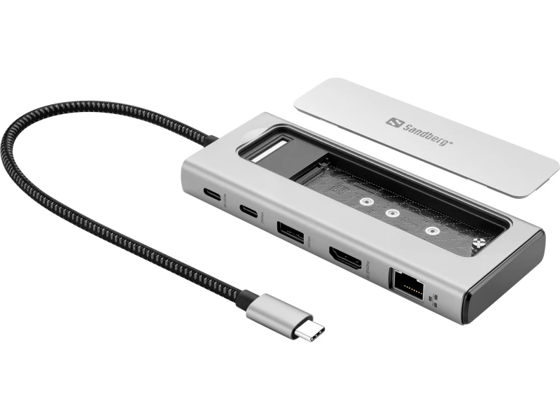 Image of Sandberg USB-C 6in1 Travel Dock SSD Case
