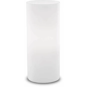 Image of Ideal Lux Edo - 1 Light Small Table Lamp Cylindrical White, E27