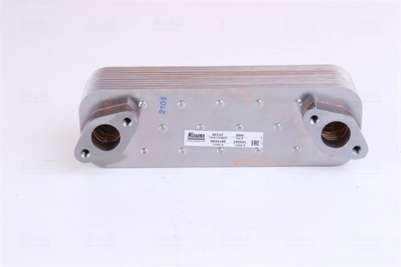 Image of NISSENS 90727 Oil Cooler without gaskets/seals, without filter Steel Oil Cooler,engine oil (469)