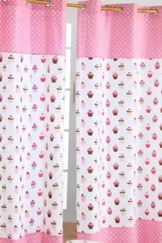 Image of Cupcakes Ready Made Eyelet Curtain Pair