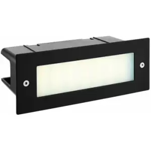 Image of Loops - IP44 LED Full Brick Light Textured Black & Plain Frosted Glass 3.5W Cool White