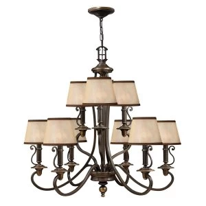 image of 9 Light Multi Arm Chandelier Olde Bronze Finish, E14