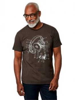 Joe Browns Joe Browns Explosive Headphones Tee, Black, Size S, Men