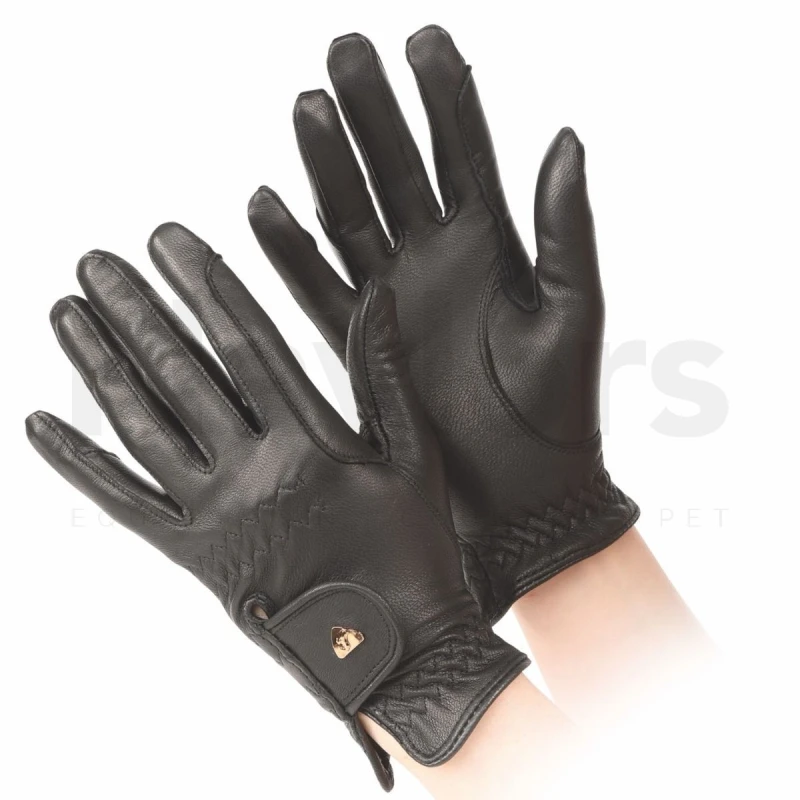 Image of Aubrion Aubrion Men Leather Riding Gloves in Black Size: Small Black S Male 5059958375109