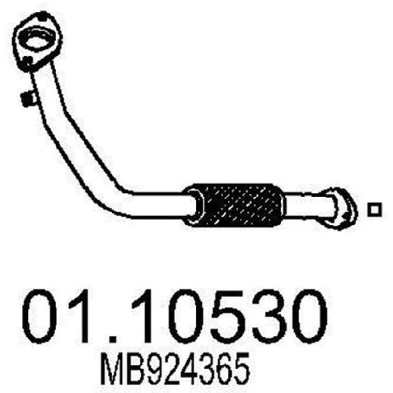 Image of MTS 01.10530 Exhaust Pipe Front, Length: 660mm Exhaust Pipe (17)