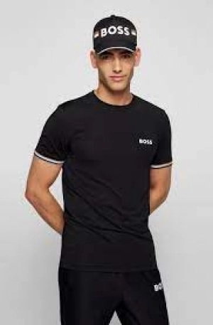 image of Hugo Boss Signature Logo Crew Neck T-Shirt Black Size M Men