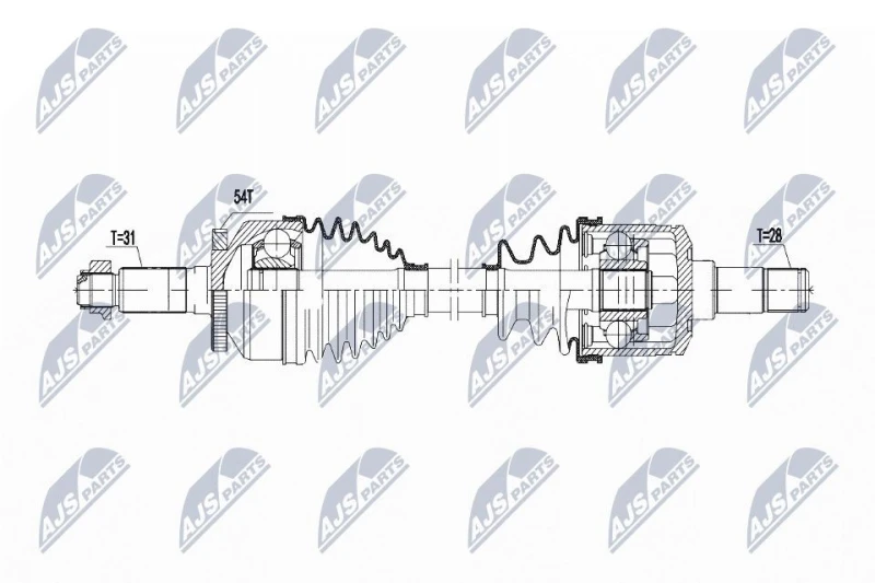 Image of NTY NPW-KA-378 Drive shaft Manual Transmission, Front Axle Left Drive Shaft (13)
