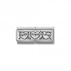 Image of Nomination Composable Classic Double Silver Faith Hope Love Link 330710/11