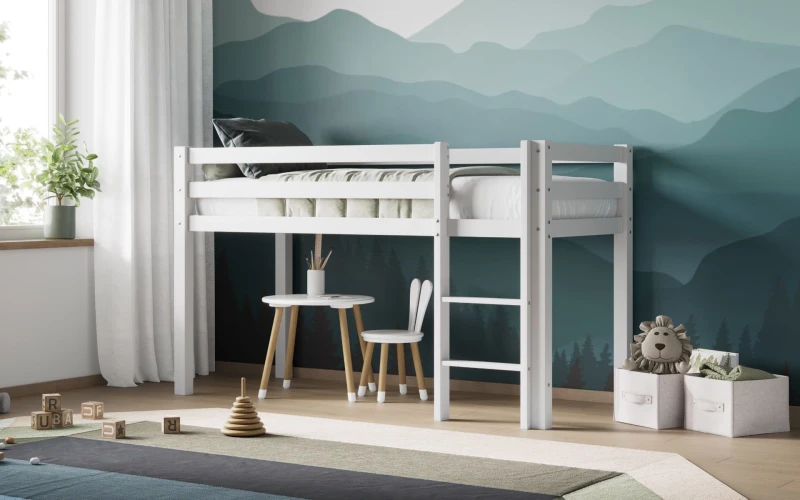 Image of Flair Elara Wooden Shorty Mid Sleeper Bed White