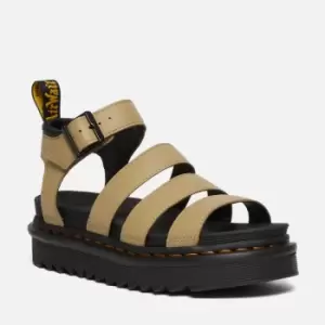 image of Dr. Martens Womens Blaire Leather Strappy Sandals - Pale Olive - UK 3