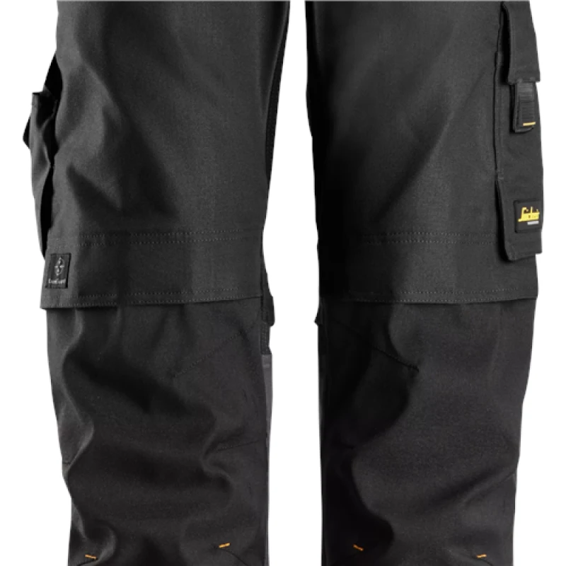 Image of Snickers 6324 Mens Allround Canvas Plus Stretch Work Trousers 63240404044 Colour: Black