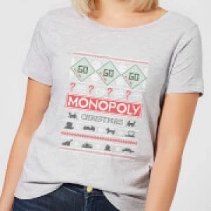 Image of Monopoly Womens Christmas T-Shirt - Grey - 3XL