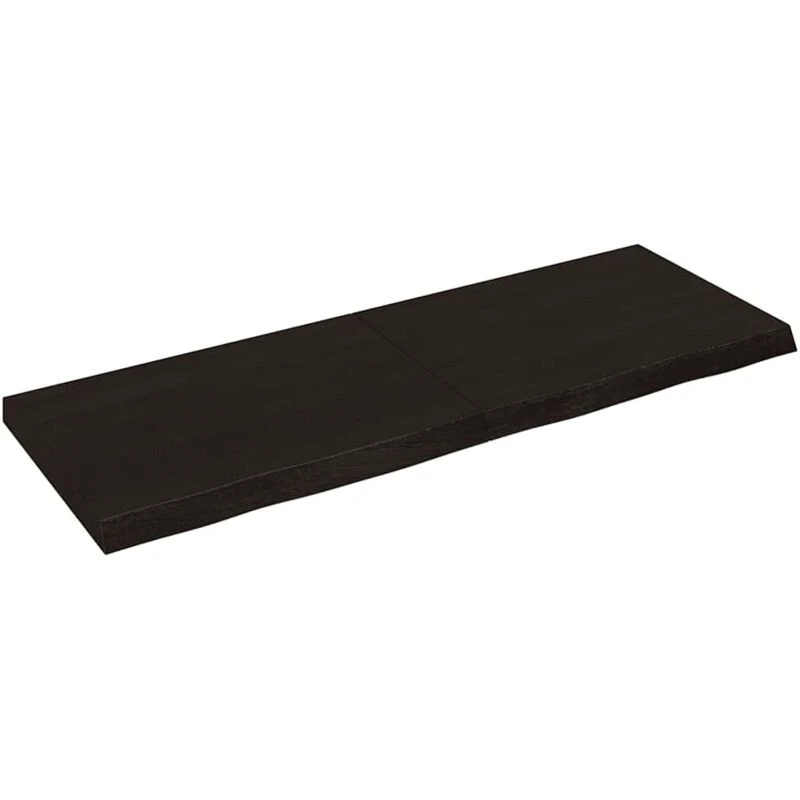 Image of Vidaxl Wall Shelf Dark Grey 140X50X6cm Treated Solid Wood Oak, Brown 363825